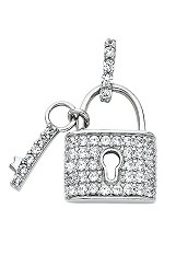 extraordinary little gold lock & key white gold baby charm